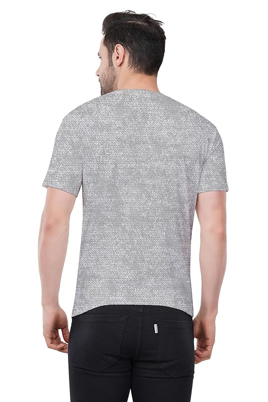 Men’s Solid Grey Classic Crew Neck T-Shirt – Regular Fit