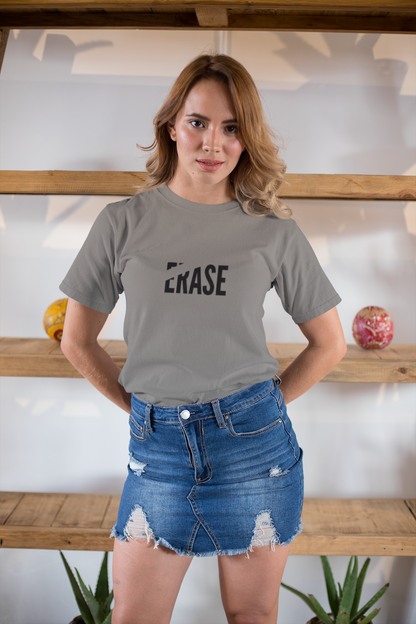 "ERASE" Bold Red Statement T-Shirt – PD Clori