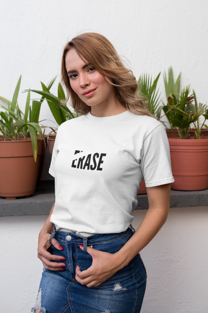 "ERASE" Bold Red Statement T-Shirt – PD Clori