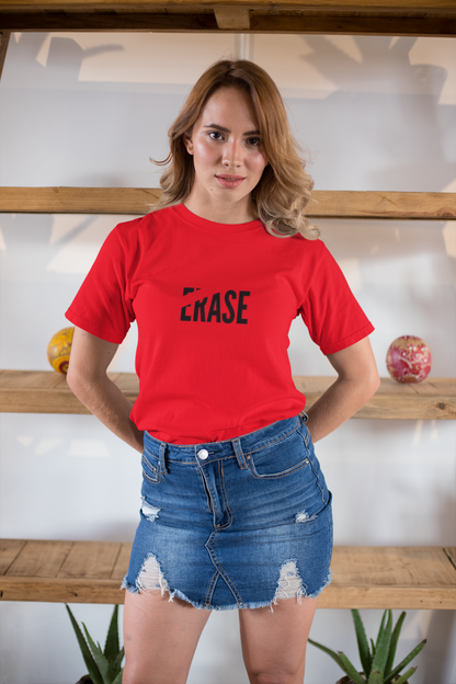 "ERASE" Bold Red Statement T-Shirt – PD Clori