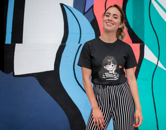 "Wink & Blush" Girl Graphic T-Shirt – PD Clori