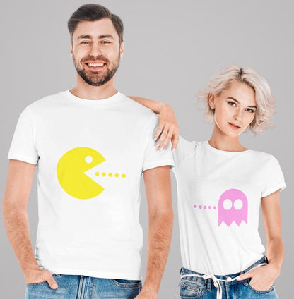 Pac-Man & Ghost Graphic Print Couple T-Shirt Set