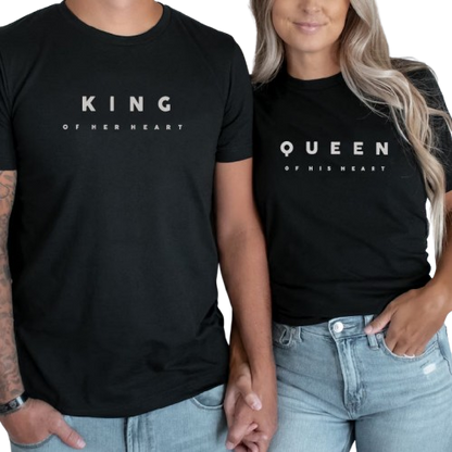 King & Queen Matching Couple T-Shirts