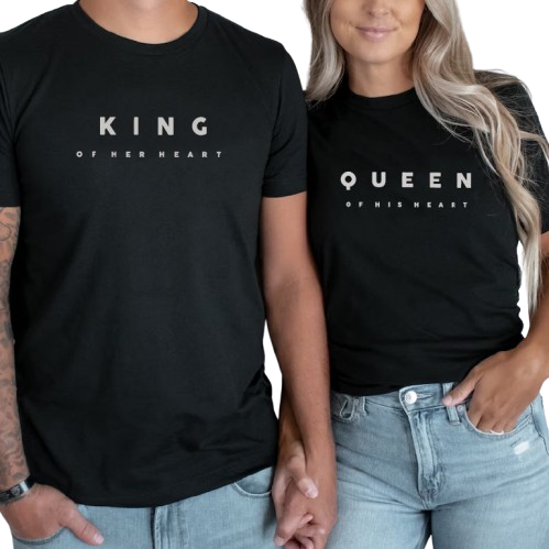King & Queen Matching Couple T-Shirts