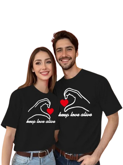Keep Love Graphic Print Couple T-Shirt – Cute Matching Style