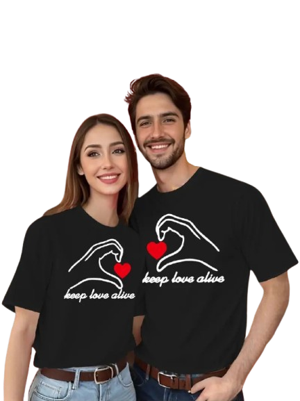 Keep Love Graphic Print Couple T-Shirt – Cute Matching Style