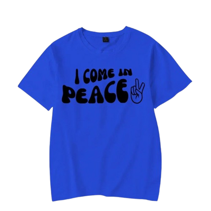Peace / I Come in Peace Graphic Print Couple T-Shirt