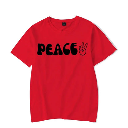 Peace / I Come in Peace Graphic Print Couple T-Shirt