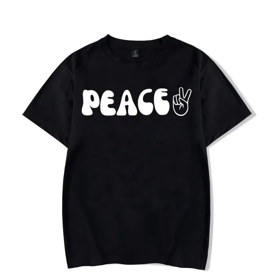 Peace / I Come in Peace Graphic Print Couple T-Shirt