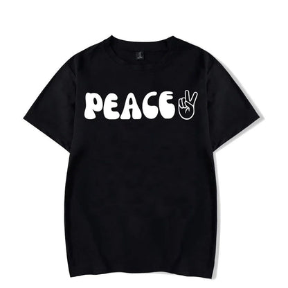 Peace / I Come in Peace Graphic Print Couple T-Shirt
