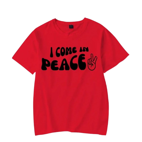 Peace / I Come in Peace Graphic Print Couple T-Shirt
