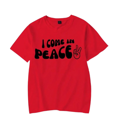 Peace / I Come in Peace Graphic Print Couple T-Shirt