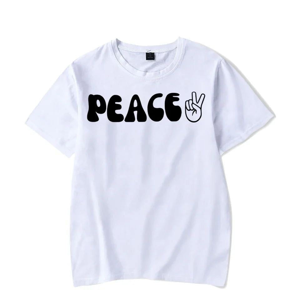 Peace / I Come in Peace Graphic Print Couple T-Shirt