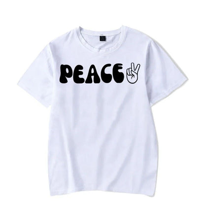 Peace / I Come in Peace Graphic Print Couple T-Shirt