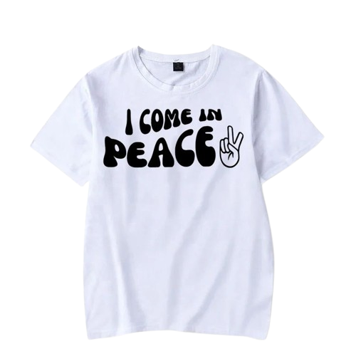 Peace / I Come in Peace Graphic Print Couple T-Shirt