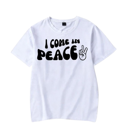 Peace / I Come in Peace Graphic Print Couple T-Shirt