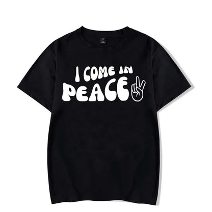 Peace / I Come in Peace Graphic Print Couple T-Shirt