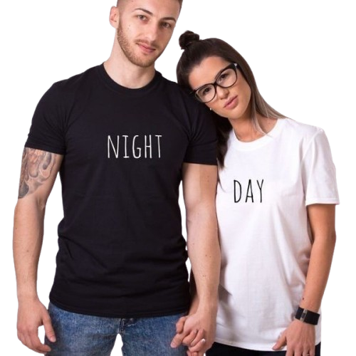 Day / Night Graphic Print Couple T-Shirt