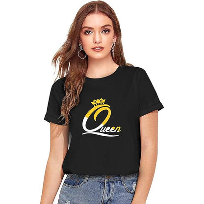 Queen Crown Graphic Printed T-Shirt for Women