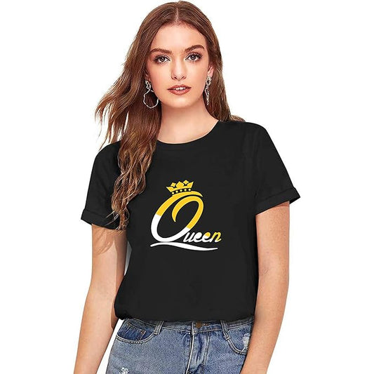 Queen Crown Graphic Printed T-Shirt for Women