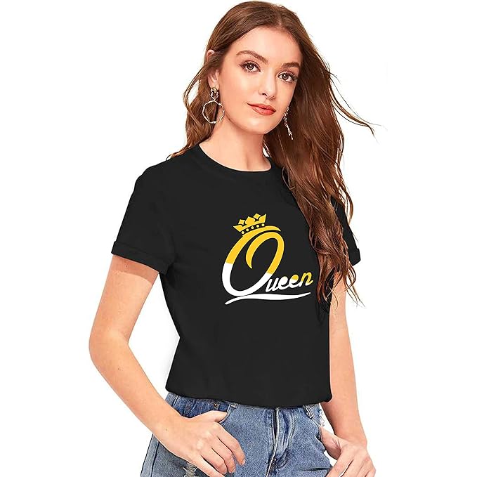 Queen Crown Graphic Printed T-Shirt for Women