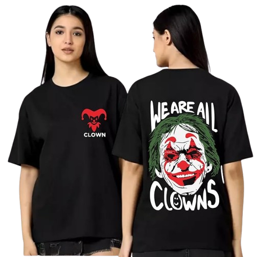 We Are All Clowns Graphic Print Oversized Unisex T-Shirt