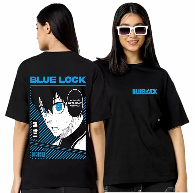 Blue Lock Anime Oversized T-Shirt for Women – Yoichi Isagi Manga Panel Design