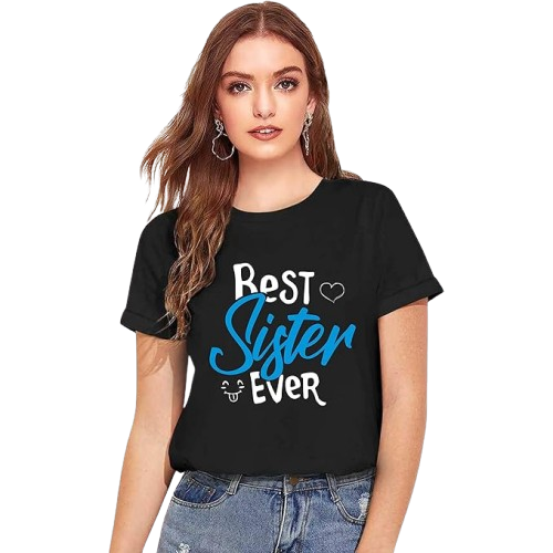 Best Sister Ever Graphic Print Women's T-Shirt