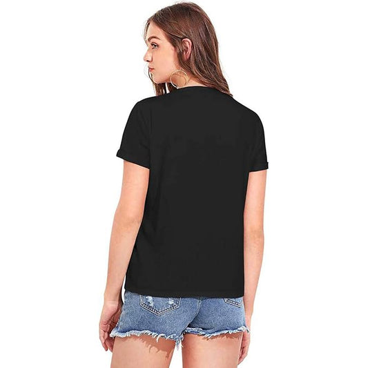 "I AM आत्मनिर्भर" Black Motivational Hindi T-Shirt | Self-Reliance Slogan Tee for Women
