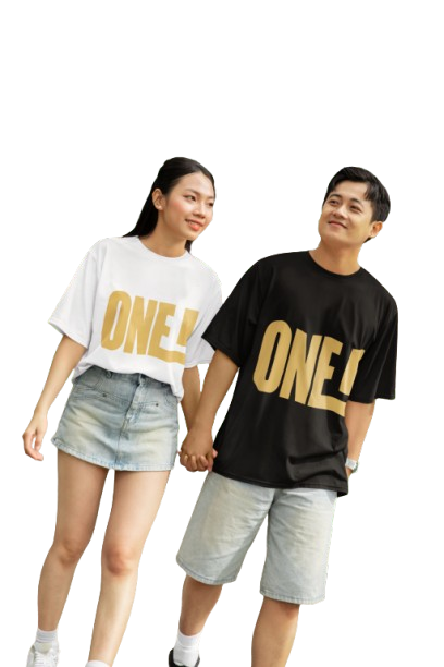 One Graphic Print Couple T-Shirts