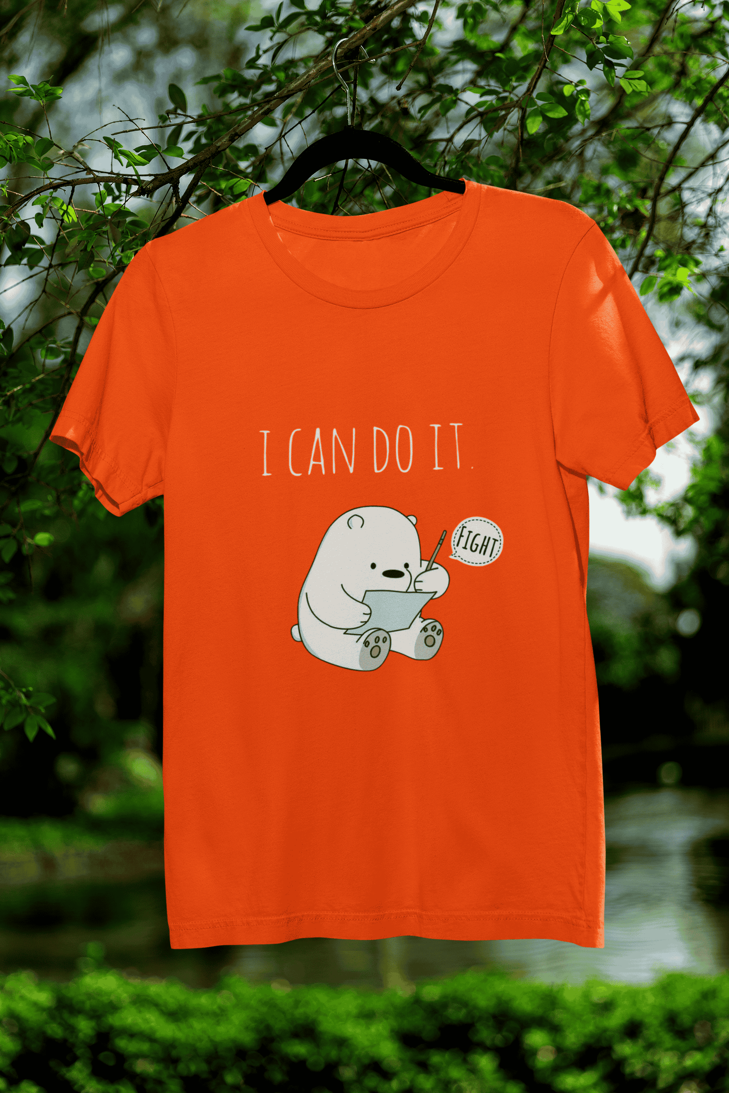"I Can Do It" Motivational Dino Black T-Shirt