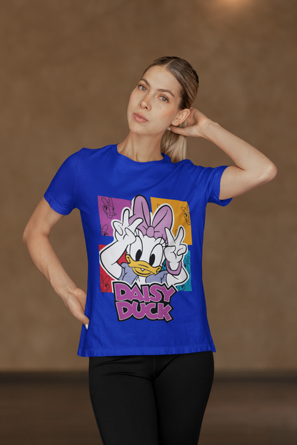 Daisy Duck Pop Art Black T-Shirt