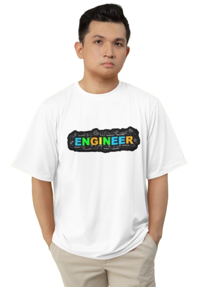 Men's Neon Yellow “ENGINEER” Graphic T-Shirt – Tech-Inspired Casual Wear