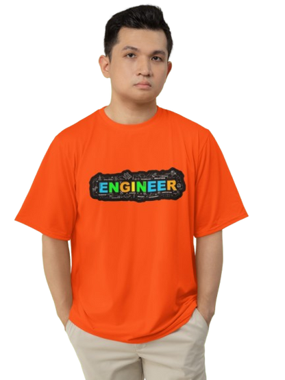 Men's Neon Yellow “ENGINEER” Graphic T-Shirt – Tech-Inspired Casual Wear