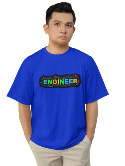 Men's Neon Yellow “ENGINEER” Graphic T-Shirt – Tech-Inspired Casual Wear