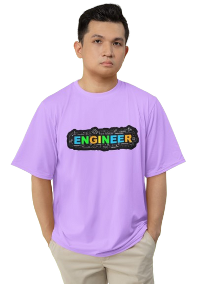 Men's Neon Yellow “ENGINEER” Graphic T-Shirt – Tech-Inspired Casual Wear
