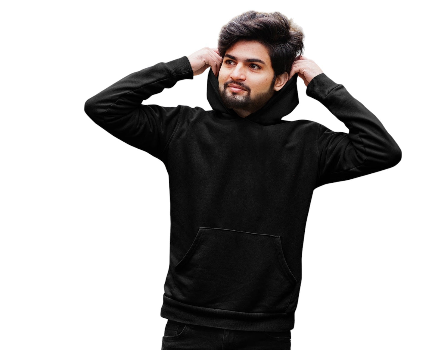 Classic Men's Black Plain Hoodie – Comfortable, Durable, and Timeless