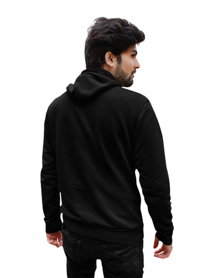 Classic Men's Black Plain Hoodie – Comfortable, Durable, and Timeless