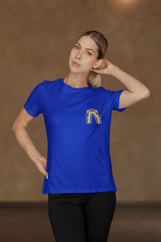 Sunflower Rainbow Pocket Graphic T-Shirt – Royal Blue