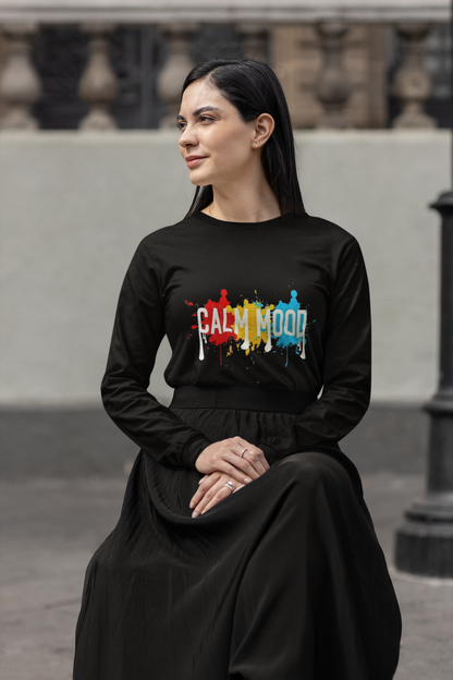 Calm Mood Graphic Print T-Shirt for Women – Casual Cotton Tee