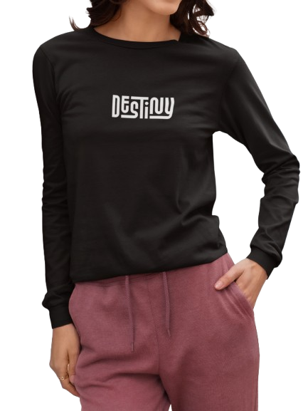 Women's Black Long Sleeve Destiny T-Shirt