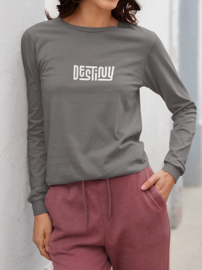 Destiny Typography Graphic Print Women’s T-Shirt – Inspirational Cotton Casual Tee