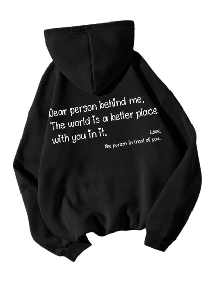 Women's Black Hoodie with Inspirational Message