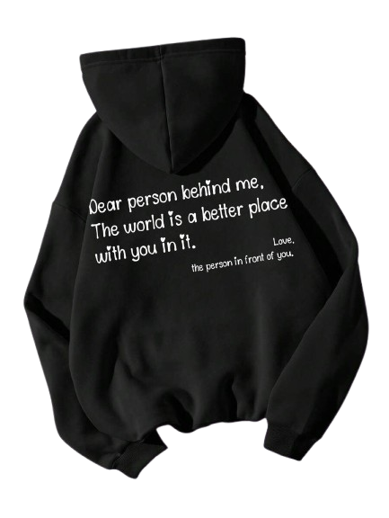 Women's Black Hoodie with Inspirational Message