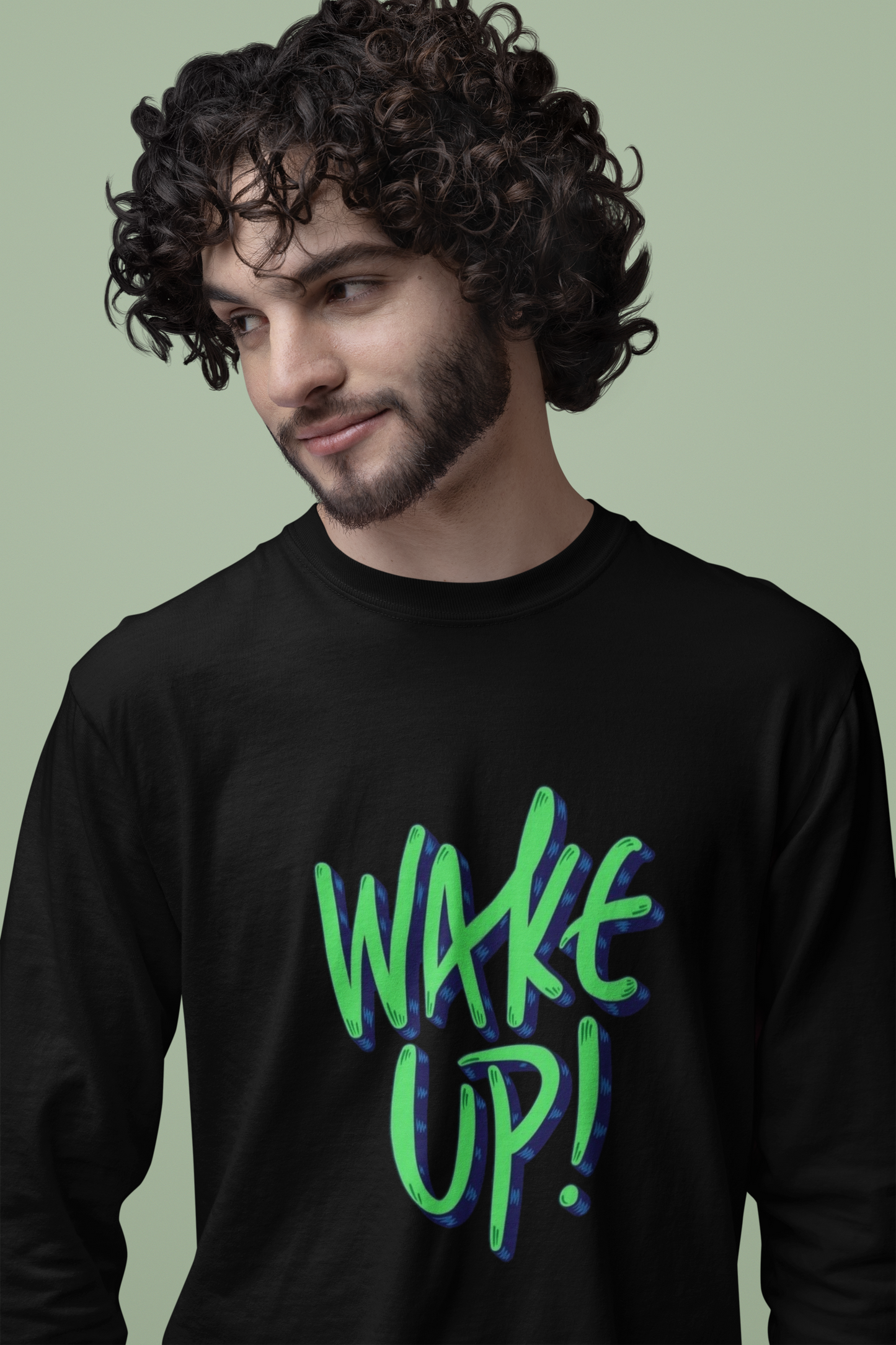 Men's Wake Up Graphic T-Shirt, White, 100% Cotton