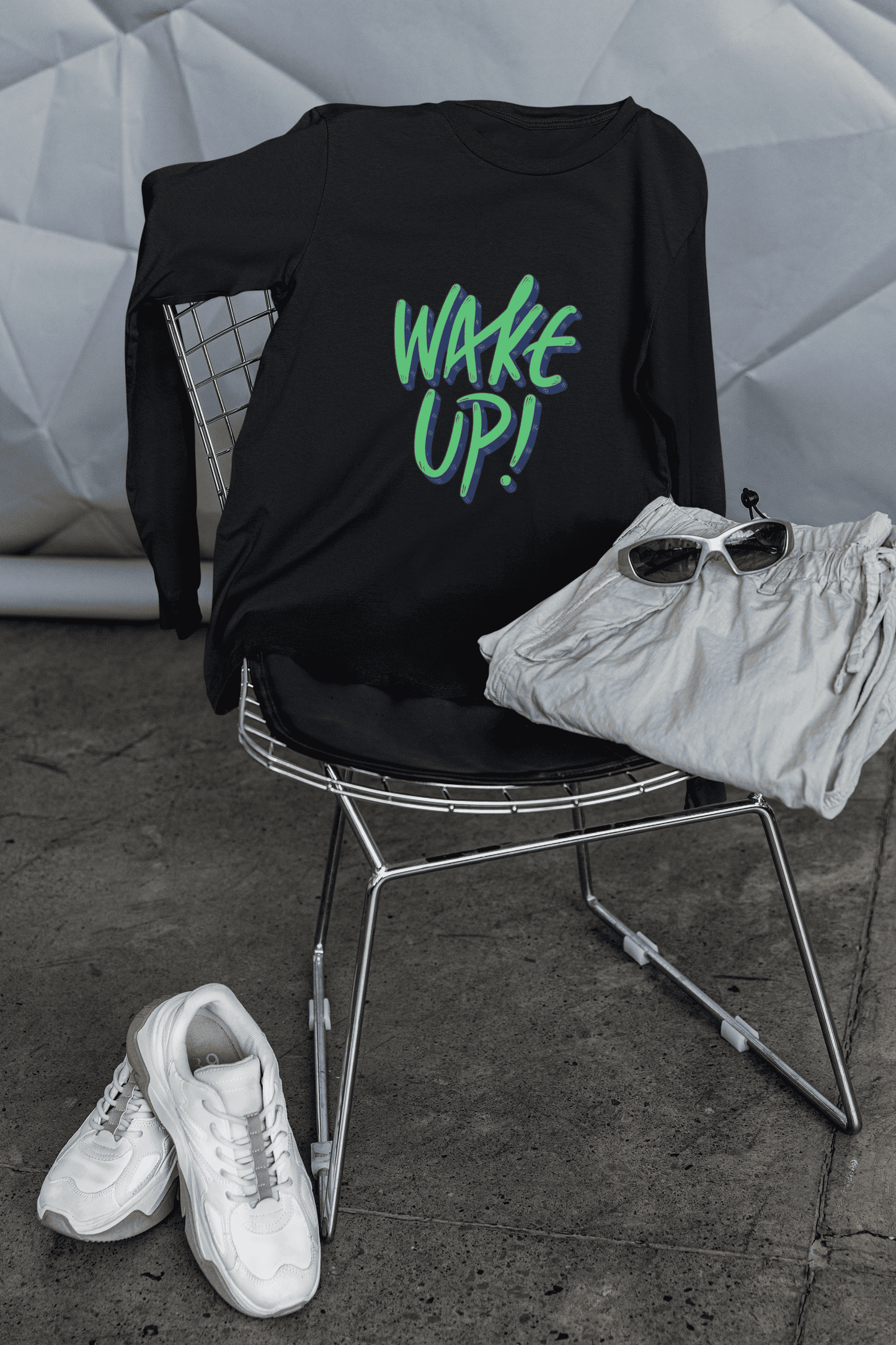 Men's Wake Up Graphic T-Shirt, White, 100% Cotton