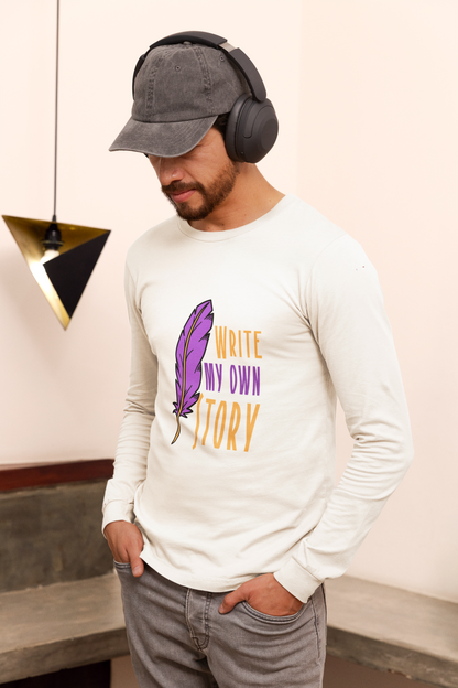 Write My Own Story Graphic Print Men’s T-Shirt – Motivational Cotton Casual Tee