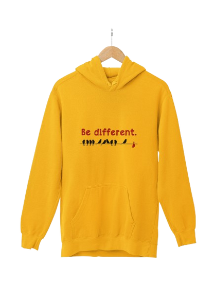 Yellow "Be Different" Graphic Hoodie - Unisex