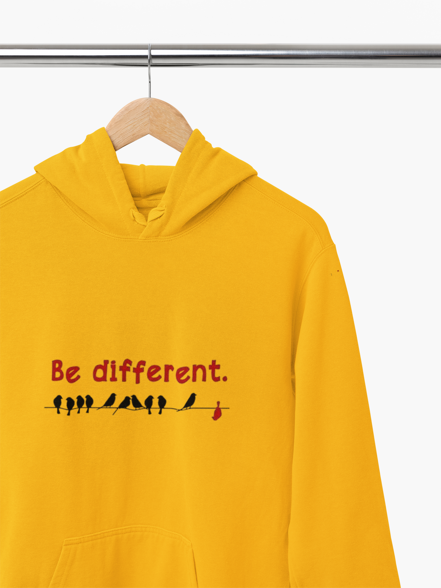 Yellow "Be Different" Graphic Hoodie - Unisex