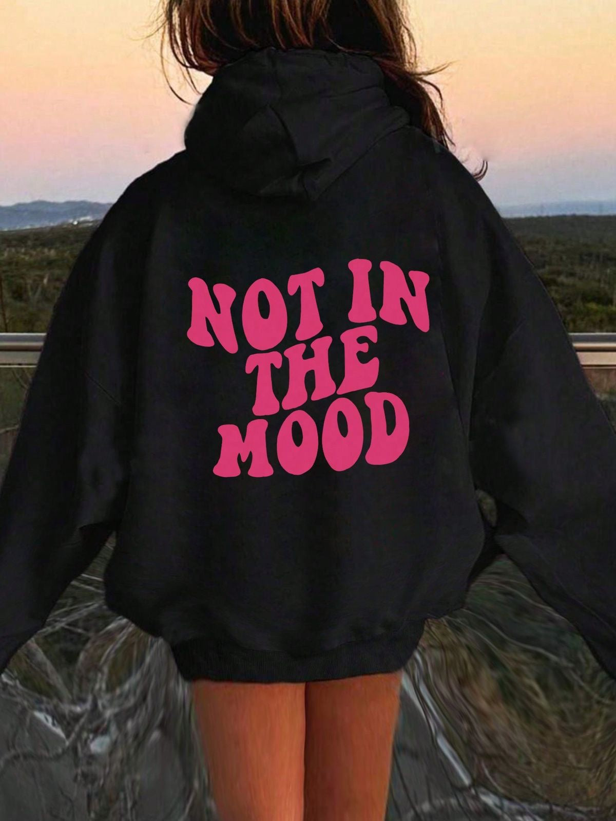 Women's Black Hoodie with Embroidered Eyes, 100% Cotton